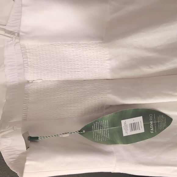 FARM Rio Off-White Garden LENZING™ ECOVERO™ Euroflax™ Midi Dress Size SOFF-WHITE - Picture 4 of 6